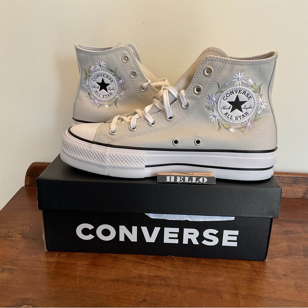 Converse A17484C CTAS Chuck Taylor Lift Hi Fossilized White Black Women’s US 10